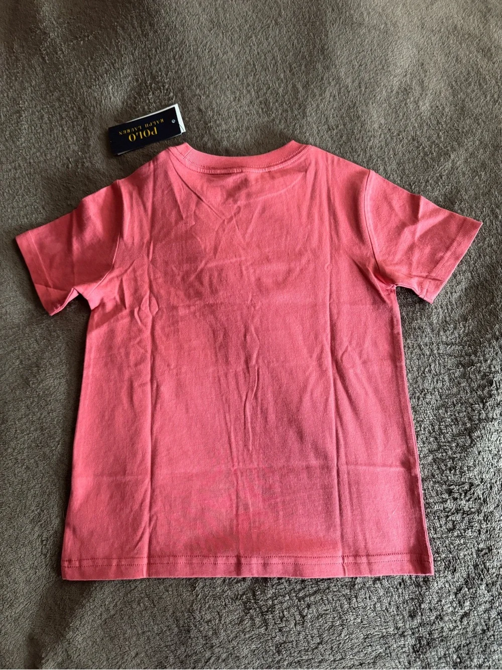 Ralph Lauren Crewneck Pocket Tee in Coral Pink for Kids